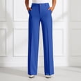 Women's High-Waisted Straight-Leg Dress Pants, Soft Drape Wide-Leg Work ...