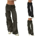 thumbnail image 1 of Women's High Waisted Straight Leg Pants Trousers Jeans Elastic Waistband Stretchy Soft Casual Daily Work Office Lounge Wear Travel Essentials for Women | Aestivo,Black L, 1 of 6