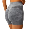 thumbnail image 1 of Women's High Waisted Stretchy Denim Bermuda Shorts Compression Yoga Breathable See Through Fitness Enhancing Summer Flowy Shorts S-2XL, 1 of 7