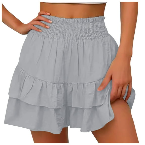 Women's High Waisted Stretchy Denim Bermuda Shorts Fashion Solid Color Sexy Wide Leg A Vertical Culottes Summer Casual Beach Shorts S-2XL