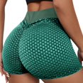 thumbnail image 1 of Women's High Waisted Stretchy Summer Shorts Ladies New Honeycomb Peach Tight Waist High Movement Yoga Trendy Casual Shorts S-2XL, 1 of 8