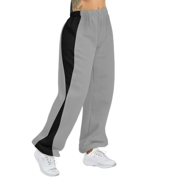 Women's High Waisted Sweatpants Casual Loose Workout Active Joggers Pants Color Block Baggy Lounge Bottoms