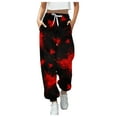 thumbnail image 1 of Women's High Waisted Sweatpants Printed Workout Active Joggers Pants Baggy Cinch Bottoms Trousers, 1 of 5