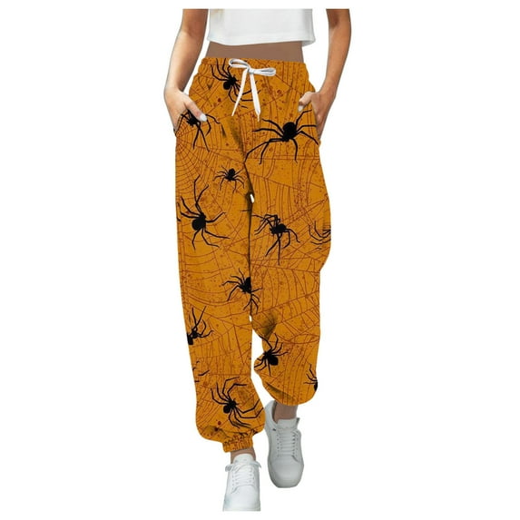 Women's High Waisted Sweatpants Printed Workout Active Joggers Pants Baggy Cinch Bottoms Trousers