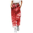 thumbnail image 1 of Women's High Waisted Sweatpants Printed Workout Active Joggers Pants Baggy Cinch Bottoms Trousers, 1 of 5