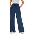 thumbnail image 1 of Women’s High Waisted Sweatpants Wide Leg Lounge Pants with Drawstring Elastic Waist Casual Workout Jogger Trousers with Pockets, 1 of 7