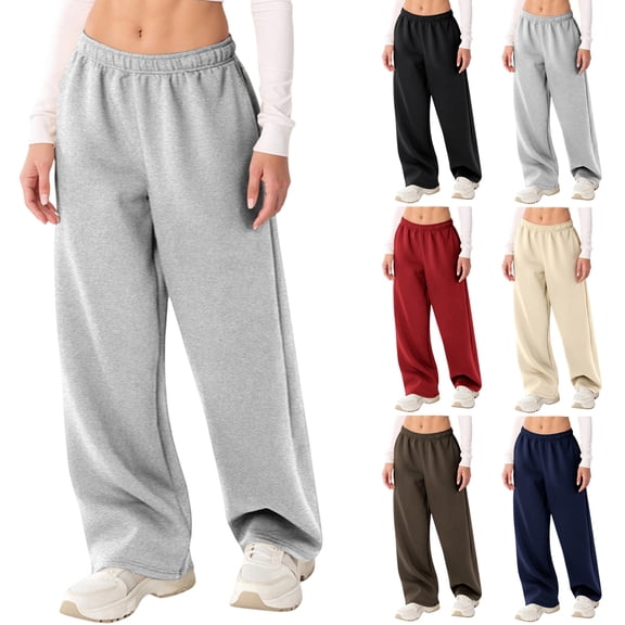 Women's High Waisted Sweatpants Winter Drawstring Baggy Jogger Pants Loose Fit Wide Leg for Casual Sports and Cold Weather Wear,Black,S