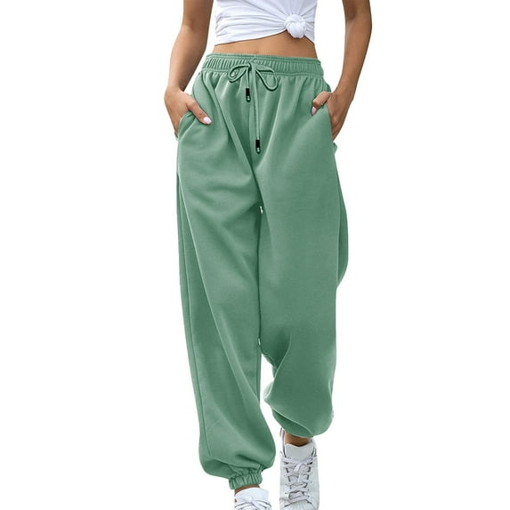 Women's High Waisted Sweatpants Workout Active Joggers Pants Baggy Lounge Bottoms