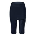 thumbnail image 1 of Women's High Waisted Swim Bottom Capris Swim Pants Long Board Shorts Tight Drawstring, Blue, M, 1 of 7