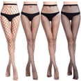 thumbnail image 1 of Women's High Waisted Tights Fishnet Stockings Black Fishnet Tights Ladies One Size, 1 of 8