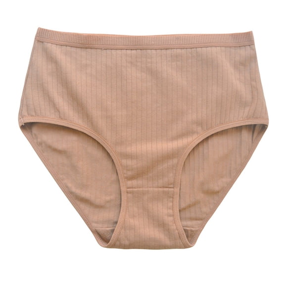 Women's High Waisted Tummy Control Underwear,Leak Proof Panties, Comfort LeakProof Shaping Seamless Cotton High-Waist Briefs for Leggings Camel L