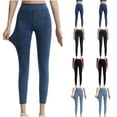 thumbnail image 1 of Women's High Waisted Tummy Control Yoga Pants with Pockets, Summer Solid Color Peach Elastic Waistband Running Workout Casual Leggings Trousers Bottoms, Stretchy Soft Breathable Lounge Wear Travel Es, 1 of 5
