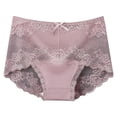 thumbnail image 1 of Women's High Waisted Underwear Lace Hollow Brief Full Coverage Panties Breathable Comfort Undies, Hot Pink, X-Large, 1 of 2