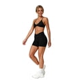 thumbnail image 1 of Women's High Waisted V-Cross Scrunch Butt Biker Shorts - Booty Support High Rise Yoga Workout Gym Athletic Spandex Leggings Black L, 1 of 6
