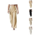 thumbnail image 1 of Women's High Waisted Wide Leg Dress Pants Elegant Casual Trousers Flowy Comfortable Stretchy Work Attire for Business and Everyday Use, 1 of 6