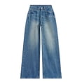 thumbnail image 1 of Women’s High-Waisted Wide-Leg Jeans – Lightweight Washed Denim Straight-Leg Spring 2026, 1 of 10