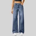 thumbnail image 1 of Women's High Waisted Wide Leg Jeans, Stretchy Denim Pants with Comfortable Baggy Fit, Fashion Casual Trouser for Everyday Wear and Versatile Outfit Combinations Dark Blue S, 1 of 5