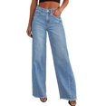 thumbnail image 1 of Women's High Waisted Wide Leg Jeans Vintage Loose Fit Denim Pants Casual Straight Leg Trousers for Everyday Wear, 1 of 5