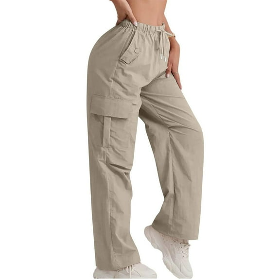 Women's High-Waisted Wide-Leg Overalls with Pockets - Loose Hiking Pants for Outdoor Comfort
