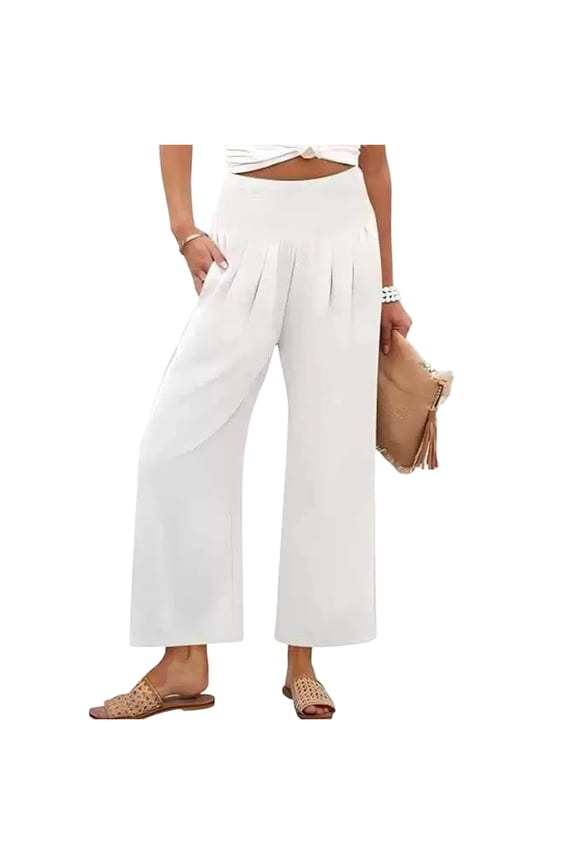 Women's High Waisted Wide Leg Pants 2026 Spring Flattering Slimming Trousers with Pockets for a Polished Professional and Casual Look