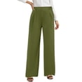 thumbnail image 1 of Women's High Waisted Wide Leg Pants Casual Elastic Back Pants With Buttons And Pleated Front, 1 of 6