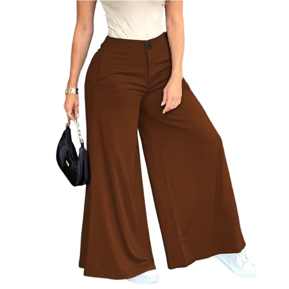 Women's High Waisted Wide Leg Pants Side Slit Flowy Palazzo Trousers Casual Yoga Yoga Pants
