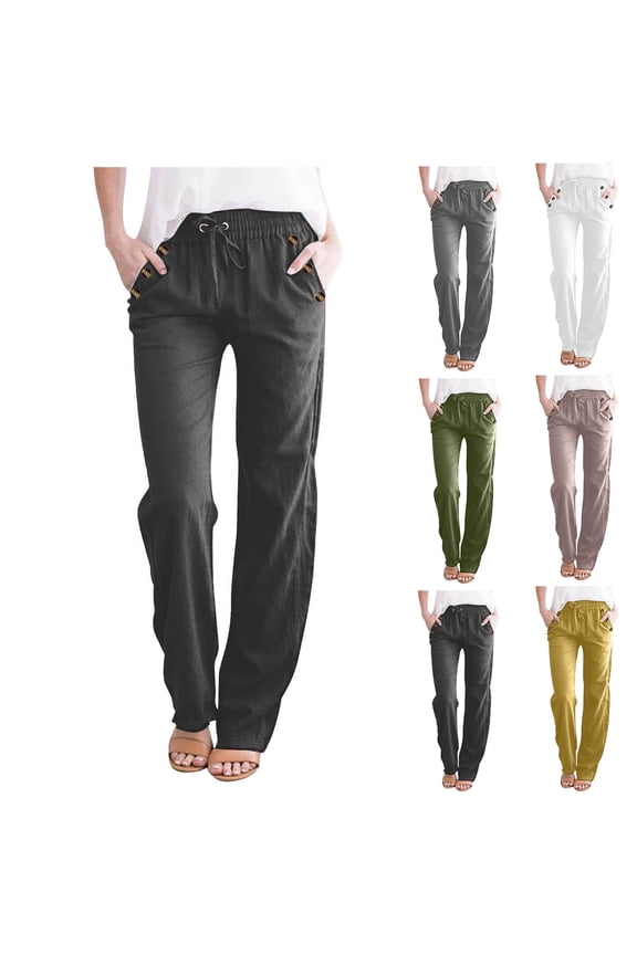 Women's High Waisted Wide Leg Pants Trousers Slacks Elastic Waistband Flowy Stretchy Solid Color Casual Business Work Office Lounge Wear Travel Essentials for Women | Aestivo,Dark Gray M