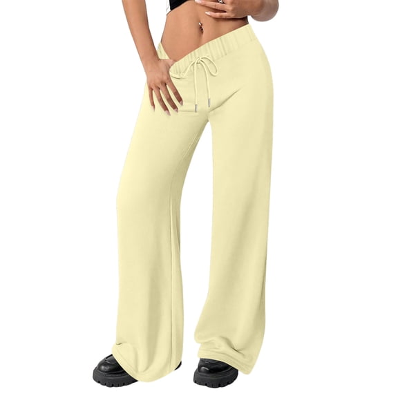 Women's High Waisted Wide Leg Sweatpants Casual Jogger Pants for Relaxed and Sporty Everyday Use,Beige,S