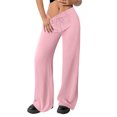 thumbnail image 1 of Women's High Waisted Wide Leg Sweatpants Casual Jogger Pants for Relaxed and Sporty Everyday Use,Pink,L, 1 of 6