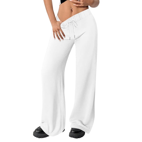 Women's High Waisted Wide Leg Sweatpants Casual Jogger Pants for Relaxed and Sporty Everyday Use,White,S