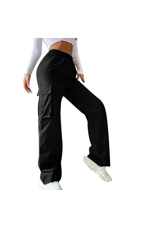 Women's High Waisted Wide Leg Trousers Straight Relaxed Fit Casual Belt Free Pants for Everyday Comfort