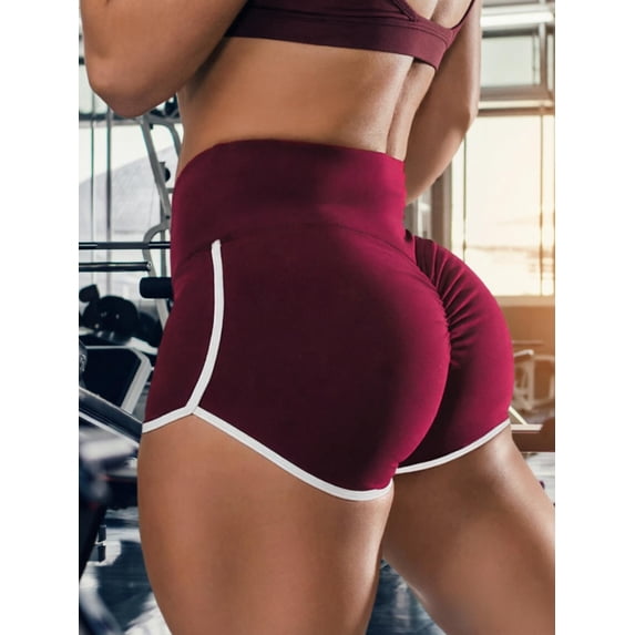 Women's High Waisted Workout Shorts, Stretch Athletic Running Shorts for Fitness and Activewear