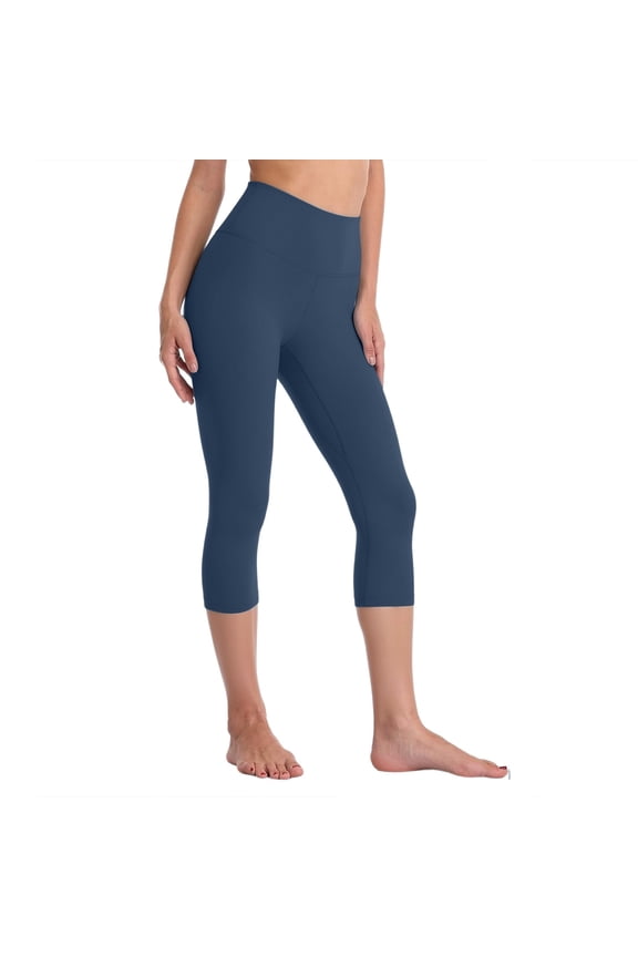 Women's High Waisted Yoga Capris Butt Lifting Workout Leggings Squat Proof Athletic Pants for Gym Running Casual Wear
