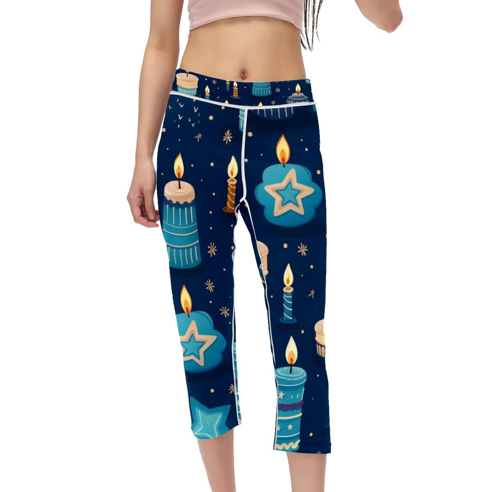 Women's High Waisted Yoga Leggings Non See Through for Workout Athletic Running Candle Yoga