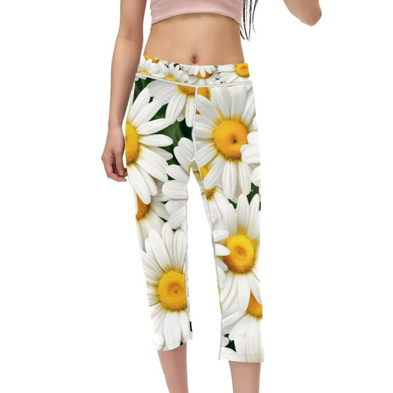 Women s High Waisted Yoga Leggings Non See Through for Workout Athletic Running Daisy Yoga Pants XL Walmart