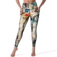 thumbnail image 1 of Women's High Waisted Yoga Leggings with Pockets，Bohemian Color，Tummy Control Non See Through Workout Athletic Running Yoga Pants, 1 of 6