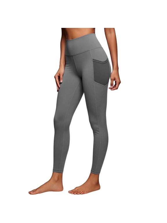 Women's High Waisted Yoga Leggings with Pockets Butt Lifting Workout Pants Squat Proof Running Leggings