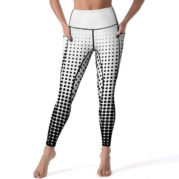 Women's High Waisted Yoga Leggings with Pockets,Colored Grid Geometry,Tummy Control Non See Through Workout Athletic Running Yoga Pants