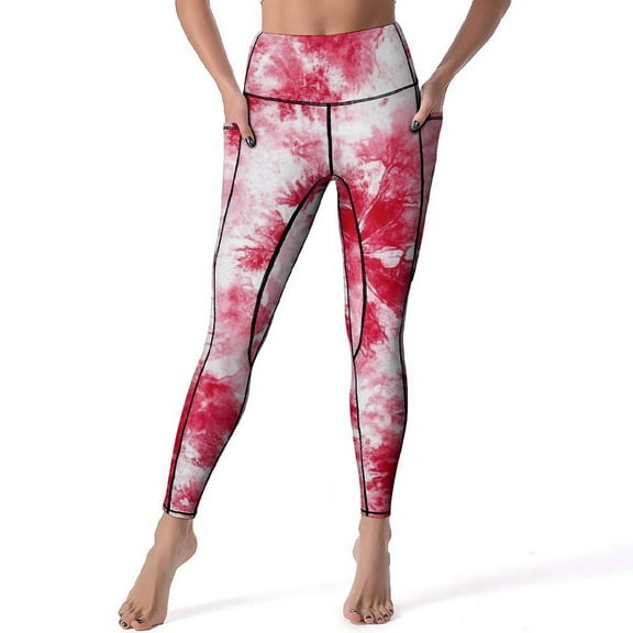 Women's High Waisted Yoga Leggings with Pockets,Colorful Tie Dye Vortex,Tummy Control Non See Through Workout Athletic Running Yoga Pants