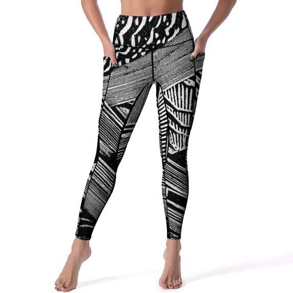 Women's High Waisted Yoga Leggings with Pockets,Marble Texture,Tummy Control Non See Through Workout Athletic Running Yoga Pants