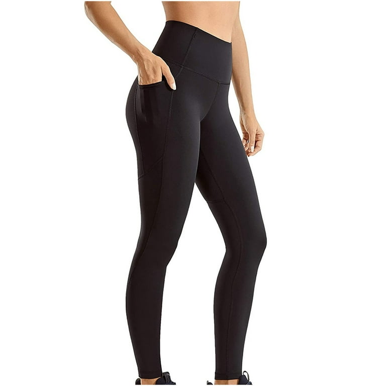 Women's High Waisted Yoga Leggings with Pockets Tummy Control Non