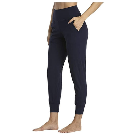 Women's High Waisted Yoga Pants 7/8 Length Leggings With Pockets Fashion Solid Color Yoga Pants Fitness Running Pants