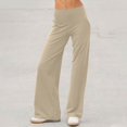 thumbnail image 1 of Women's High Waisted Yoga Pants Fashion Solid Color Casual Sweatpants Trousers Beige M, 1 of 7