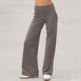 thumbnail image 1 of Women's High Waisted Yoga Pants Fashion Solid Color Casual Sweatpants Trousers Camel S, 1 of 7