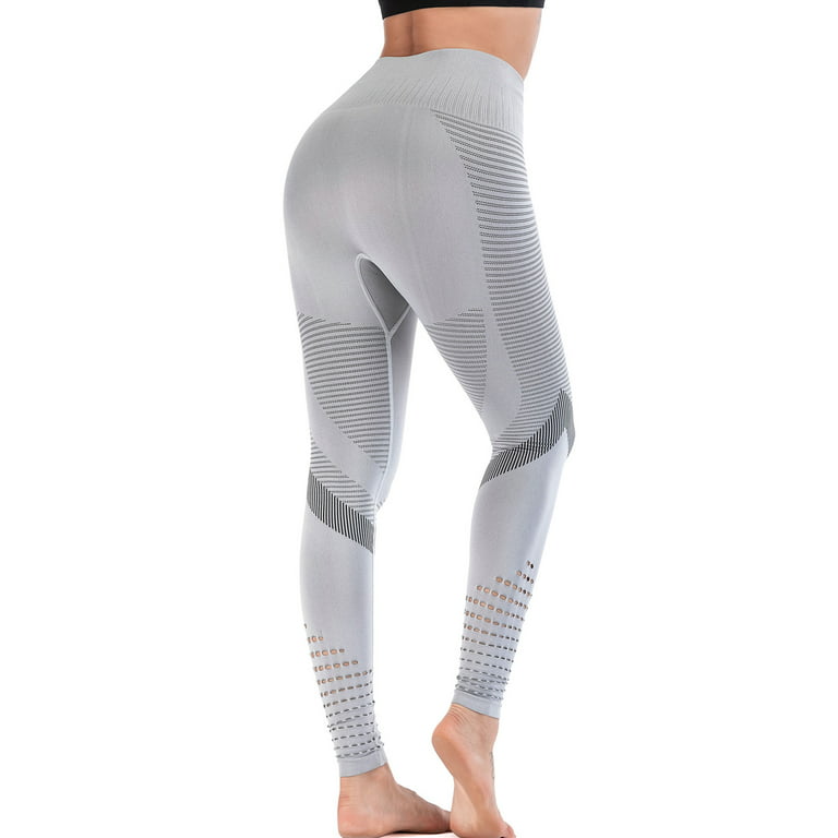 Women's High Waisted Yoga Pants Gym Athletic Workout Capri Leggings Mesh  Panels Workout Exercise Fitness Tights Pants 