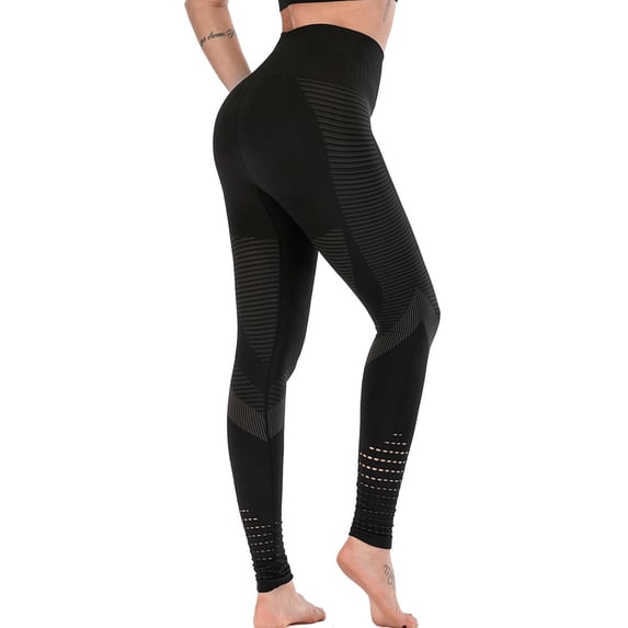 Women's High Waisted Yoga Pants Gym Athletic Workout Capri Leggings Mesh Panels Workout Exercise Fitness Tights Pants