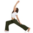 thumbnail image 1 of Women's High Waisted Yoga Pants with Pockets, Loose Wide Leg Fold Over Waist Sweatpants, Soft Lounge Athletic Pants for Women, Comfy Casual Workout Pants Army Green XL, 1 of 9