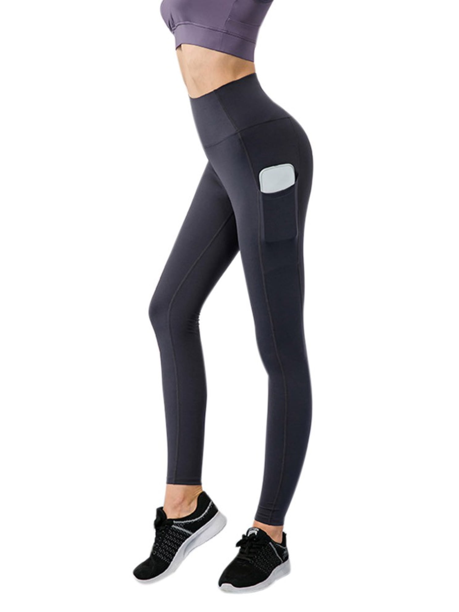 Black Leggings with Pockets for Women Tummy Control Yoga Pants with Pockets  for