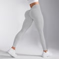 thumbnail image 1 of Women's High Waisted Yoga Pants, Seamless Texture Fitness Leggings, Hip Lifting Slim Fit Long Length Quick Drying Workout Pants, Tummy Control Butt Lifting Leggings for Women Grey M, 1 of 8
