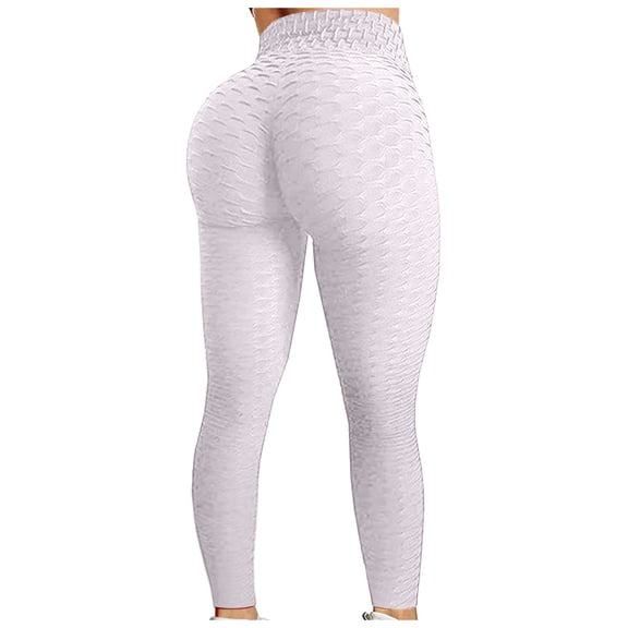 Women's High Waisted Yoga Pants Tummy Control Workout Ruched Butt Lifting Stretchy Leggings Textured Booty Tights Outlet Overstock Clearance